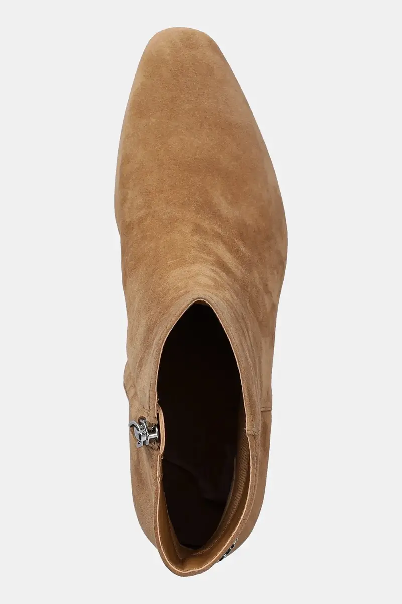 stivaletti alla caviglia in camoscio Demi donna colore beige 802974504001 miniatura 4