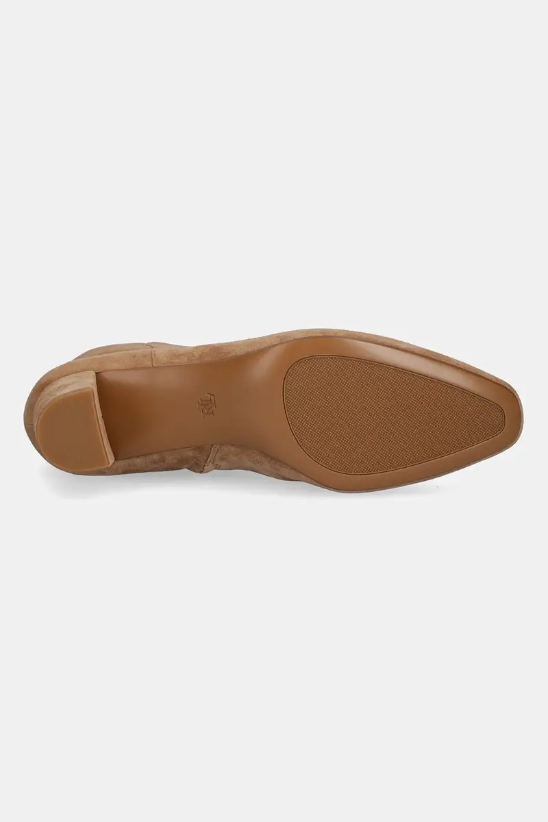 stivaletti alla caviglia in camoscio Demi donna colore beige 802974504001 miniatura 5