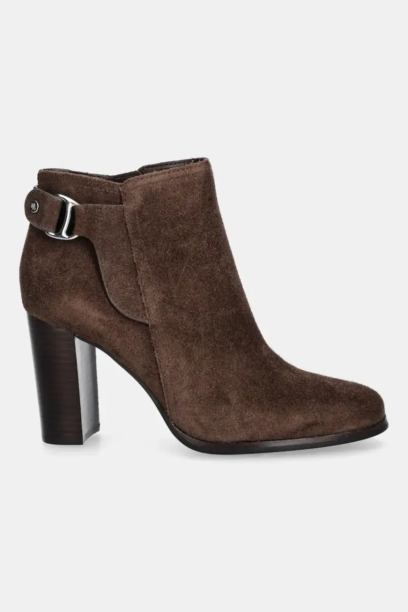 stivaletti alla caviglia in camoscio Tasha Bt Hl colore marrone 802980068002 miniatura 2