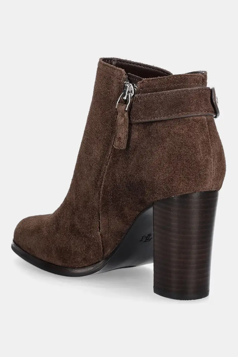 stivaletti alla caviglia in camoscio Tasha Bt Hl colore marrone 802980068002 miniatura 3