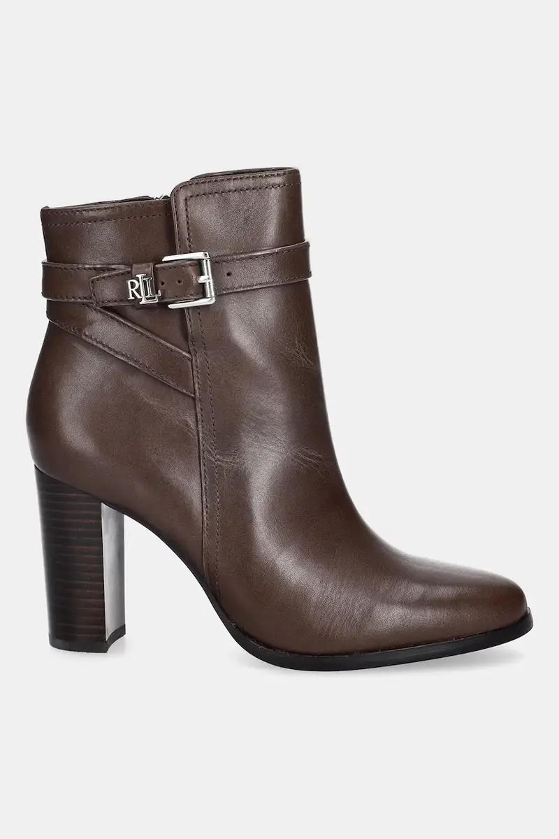 stivaletti alla caviglia in pelle Brke Bt Hl 2 donna colore marrone 802974475002 miniatura 2