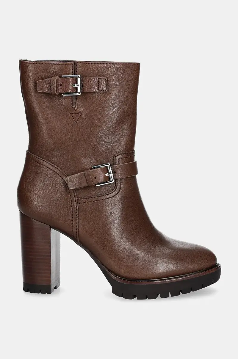 stivaletti alla caviglia in pelle Lyvia donna colore marrone 802937819003 miniatura 2