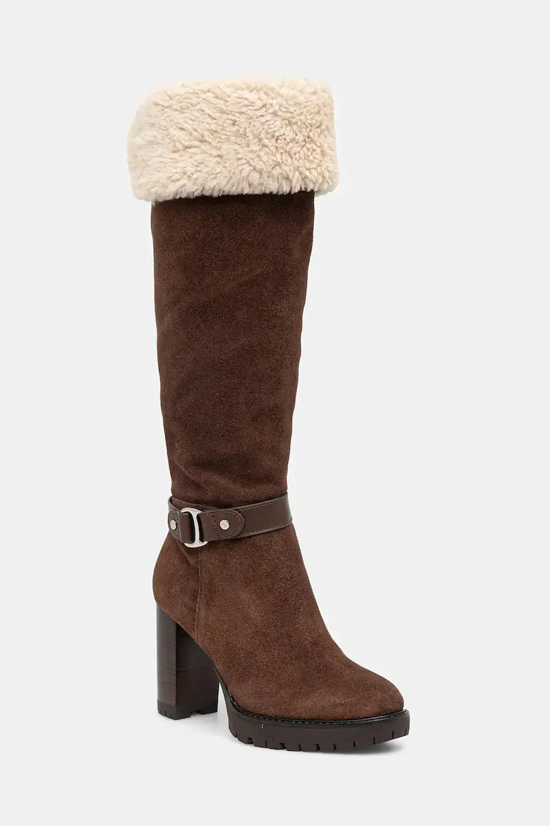 stivali in pelle scamosciata Tasha Tl Hl colore marrone 802977893003