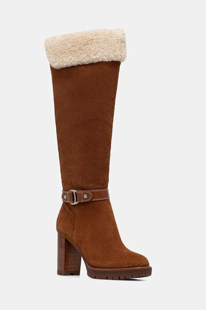 stivali in pelle scamosciata Tasha Tl Hl donna colore marrone 802977893002