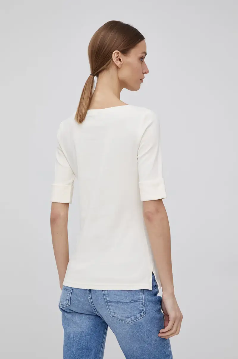 Lauren Ralph Lauren T-shirt Donna Beige 3120774 miniatura 3