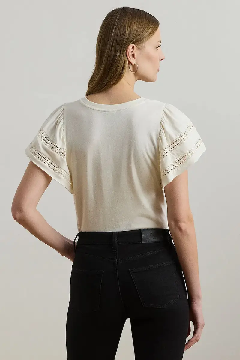 Lauren Ralph Lauren T-shirt Donna Beige 3572036 miniatura 2