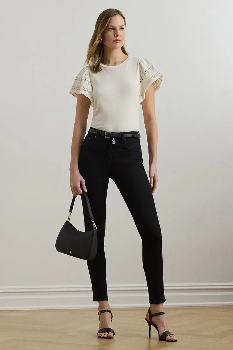 Lauren Ralph Lauren T-shirt Donna Beige 3572036 miniatura 3