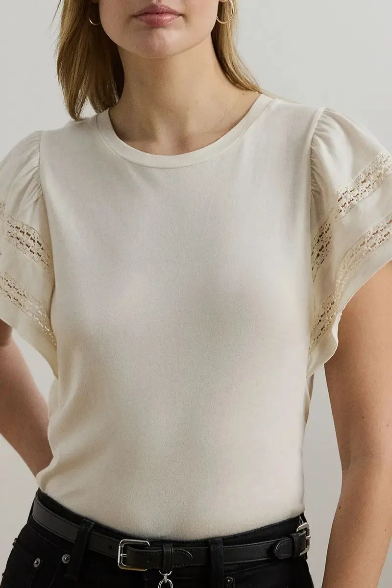 Lauren Ralph Lauren T-shirt Donna Beige 3572036 miniatura 4