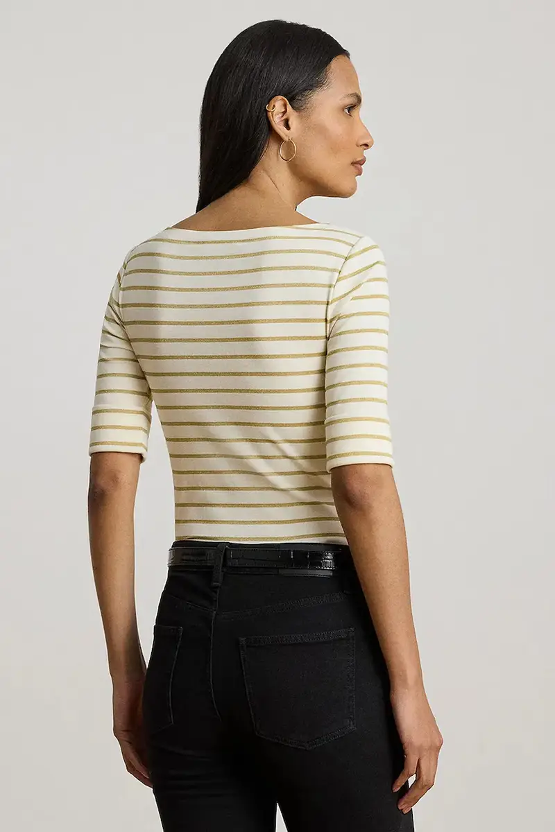 Lauren Ralph Lauren T-shirt Donna Beige 3575085 miniatura 2