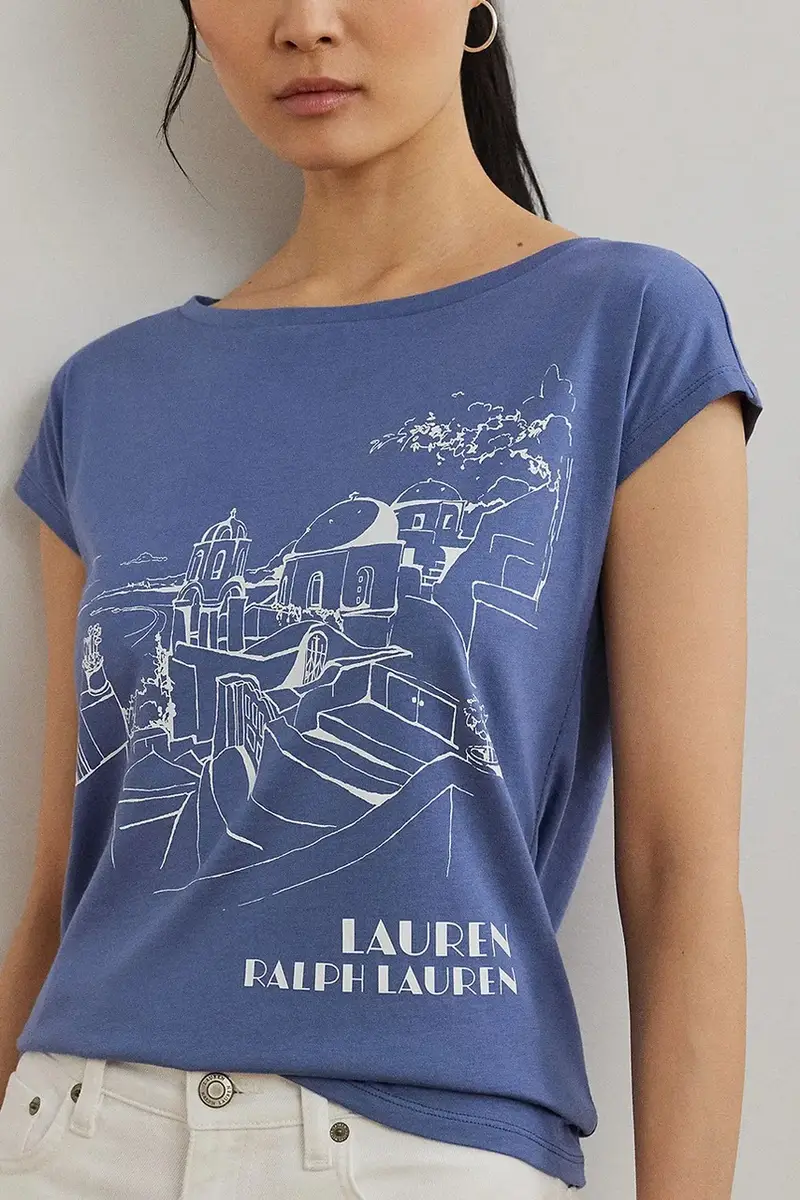 Lauren Ralph Lauren T-shirt Donna Blu 3580651 miniatura 4