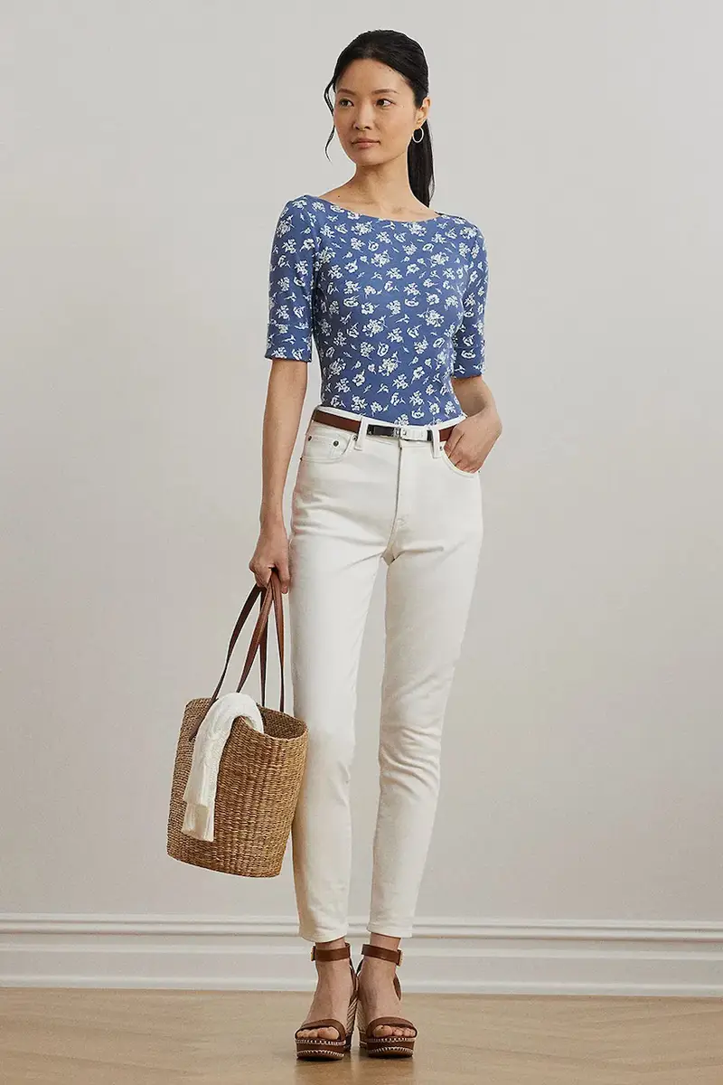 Lauren Ralph Lauren T-shirt Donna Blu 2982586 miniatura 3