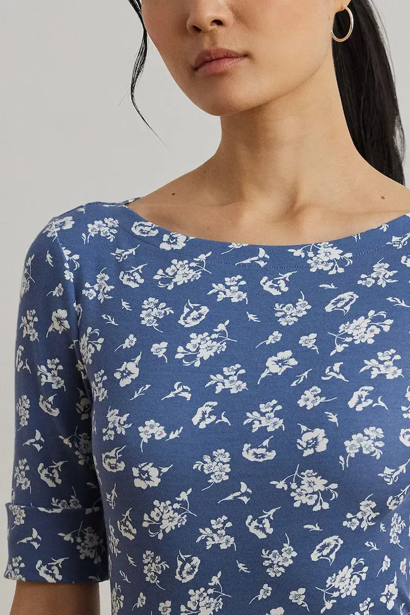 Lauren Ralph Lauren T-shirt Donna Blu 2982586 miniatura 4