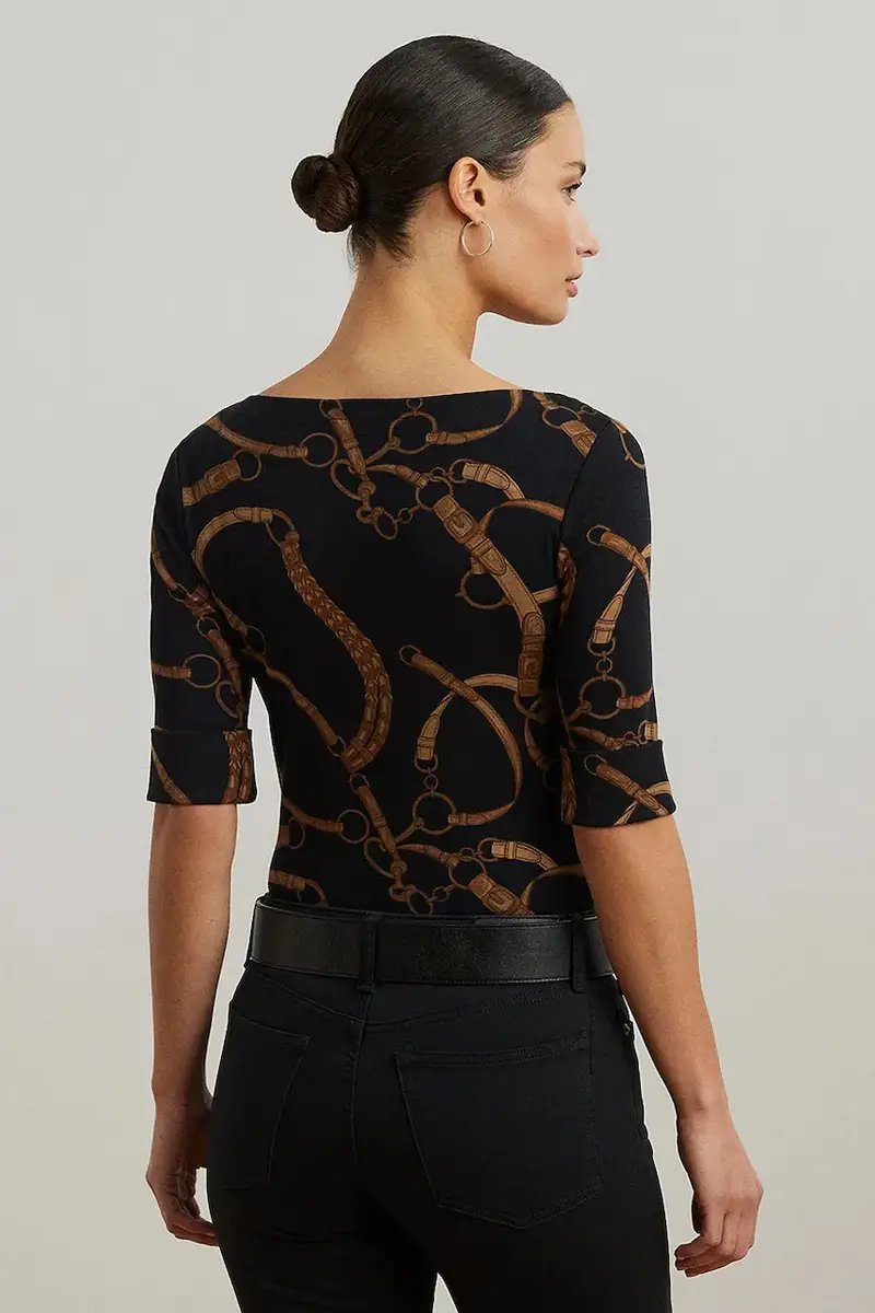 Lauren Ralph Lauren T-shirt Donna Nero 3426765 miniatura 2