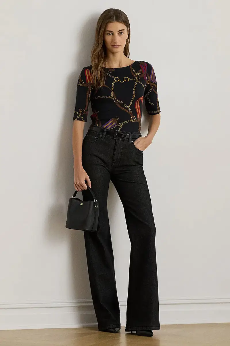 Lauren Ralph Lauren T-shirt Donna Nero 3649366 miniatura 3