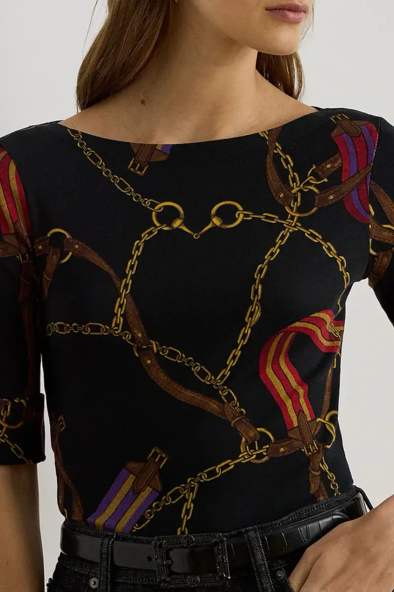 Lauren Ralph Lauren T-shirt Donna Nero 3649366 miniatura 4