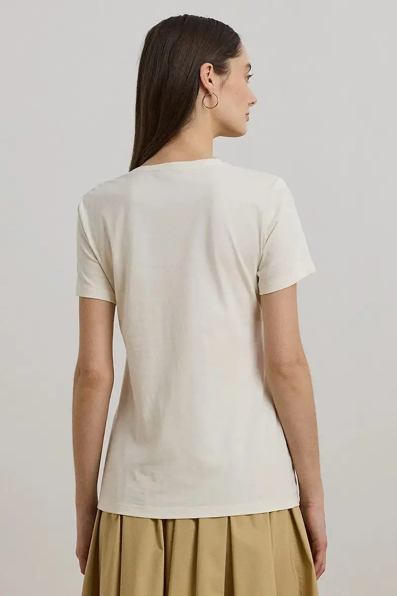 t-shirt in cotone colore beige 200963950 miniatura 2