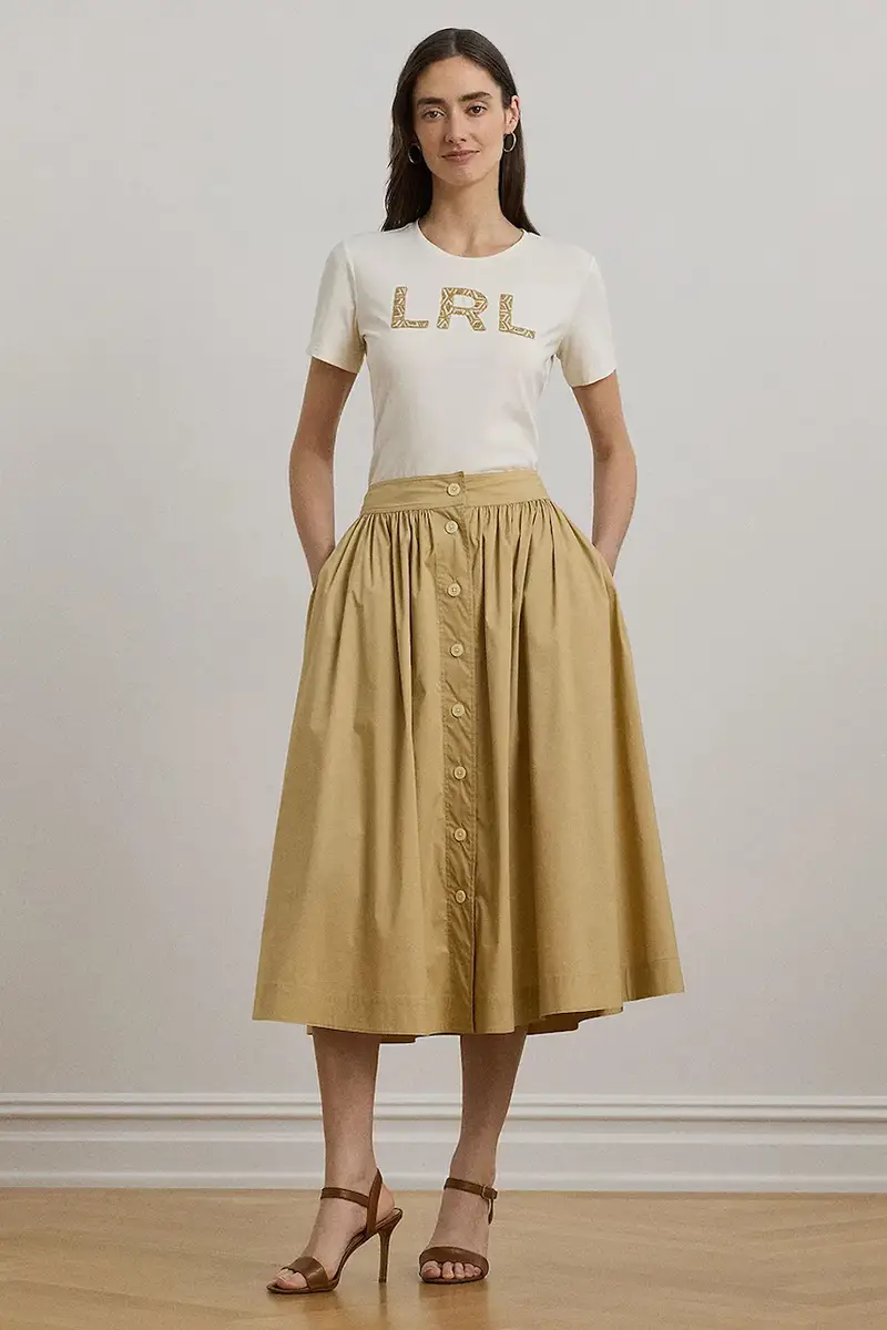 t-shirt in cotone colore beige 200963950 miniatura 3