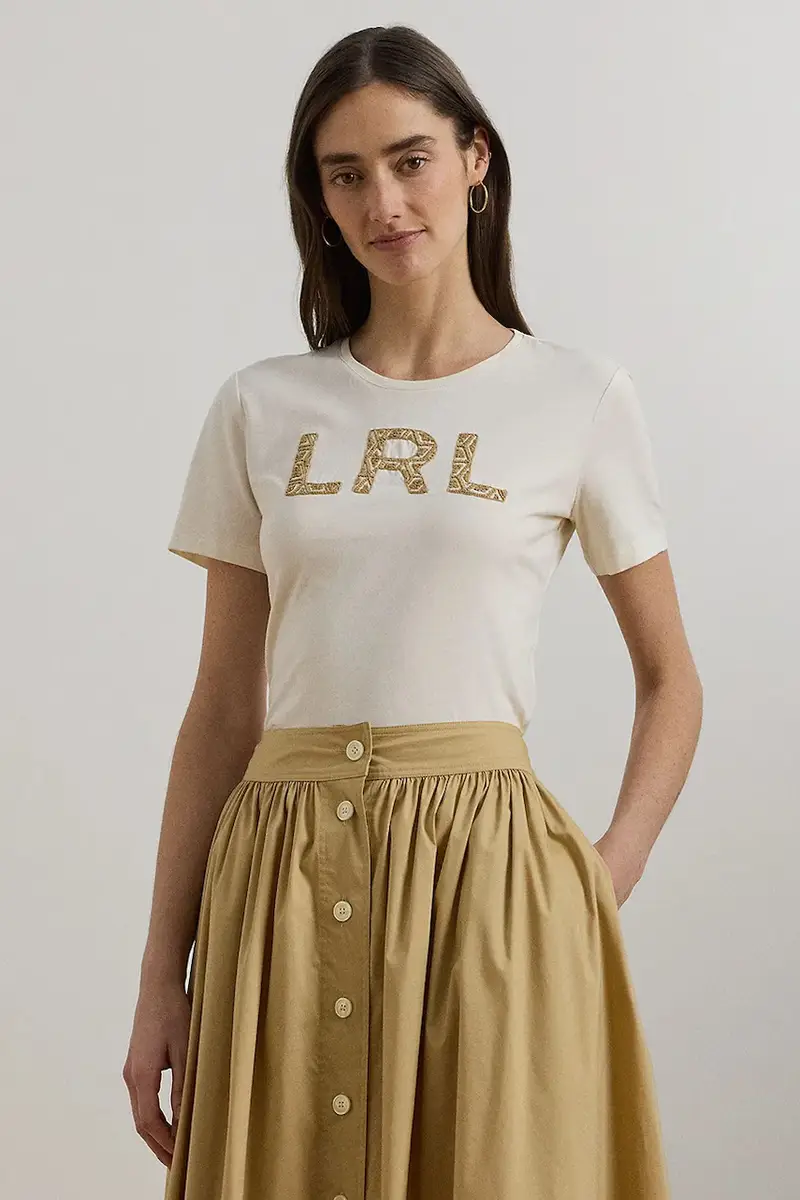 t-shirt in cotone colore beige 200963950