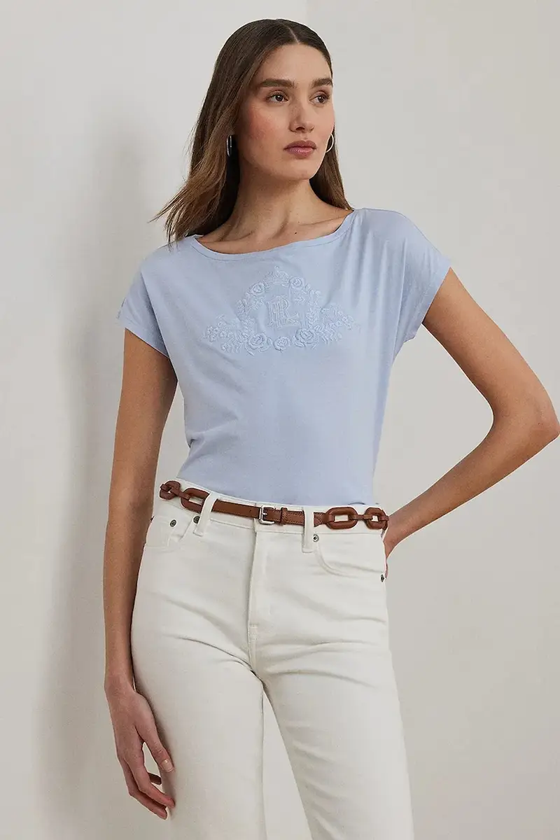 t-shirt in cotone colore blu 200963873