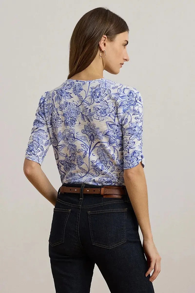 t-shirt in cotone colore blu 200971025 miniatura 2