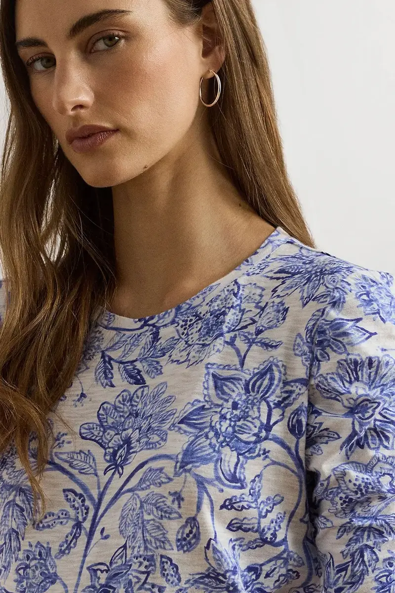 t-shirt in cotone colore blu 200971025 miniatura 4