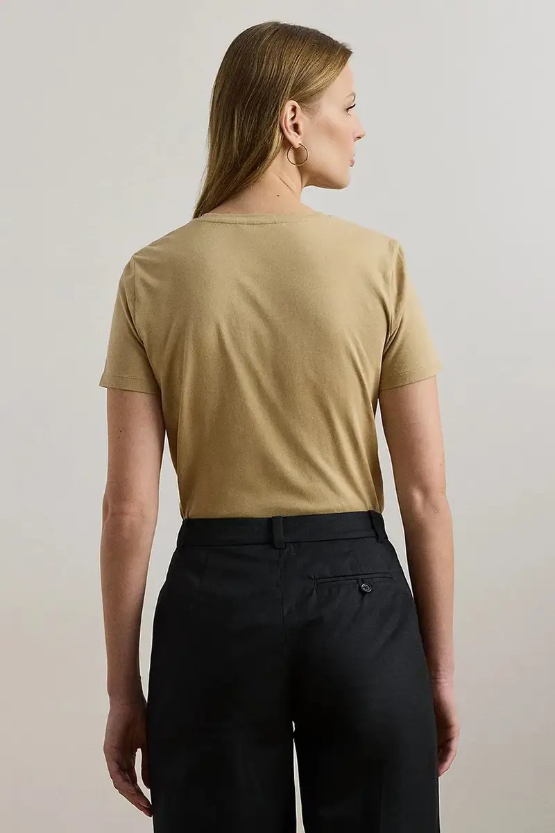 Lauren Ralph Lauren T-shirt Donna Beige 3572008 miniatura 2