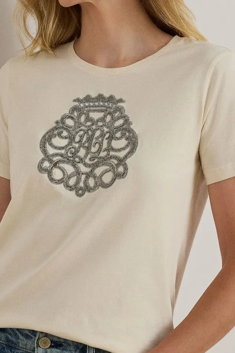 Lauren Ralph Lauren T-shirt Donna Beige 3575073 miniatura 4