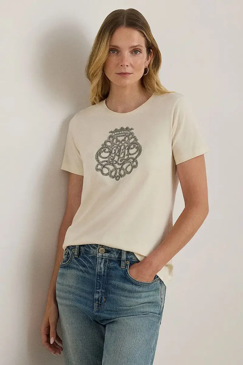 Lauren Ralph Lauren T-shirt Donna Beige 3575073