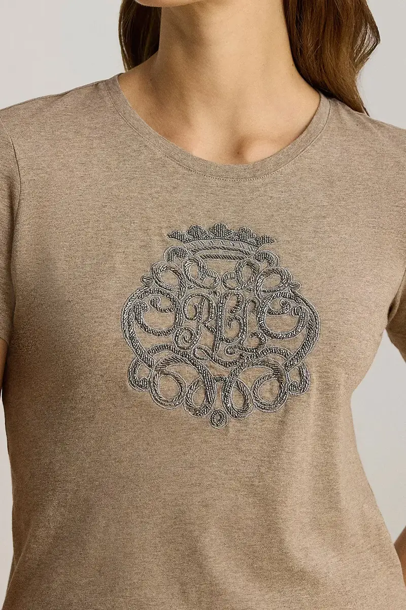 Lauren Ralph Lauren T-shirt Donna Beige 3575071 miniatura 4