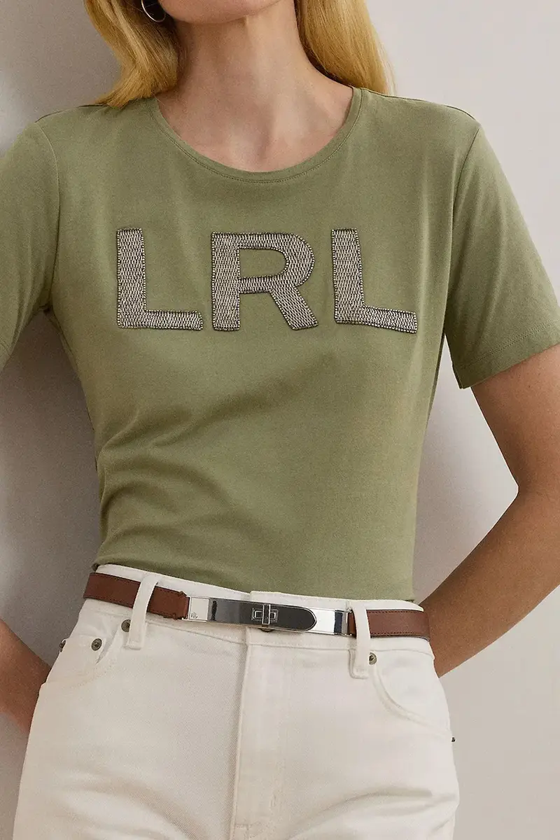 Lauren Ralph Lauren T-shirt Donna Verde 3349808 miniatura 4