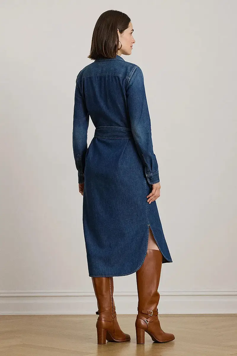 vestito di jeans colore blu navy 200979976 miniatura 2