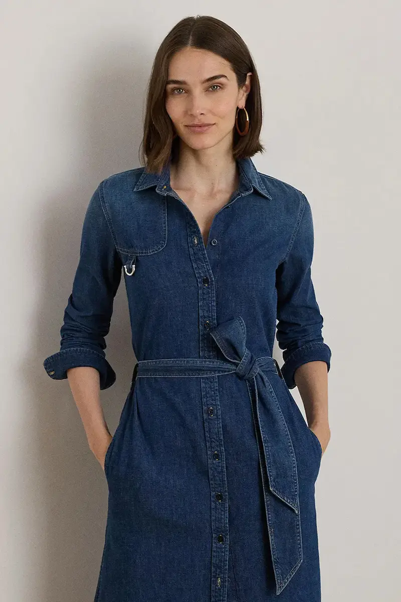 vestito di jeans colore blu navy 200979976 miniatura 3