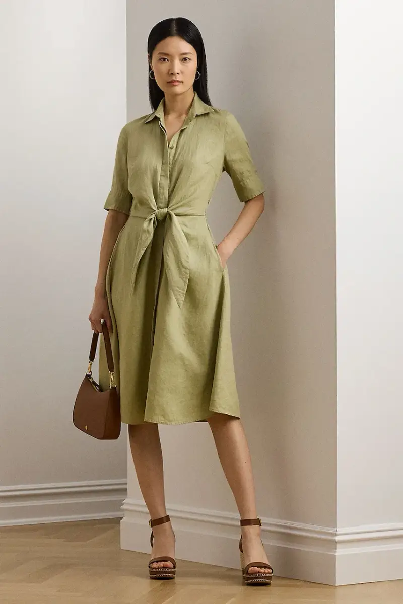 vestito di lino colore verde 200905667