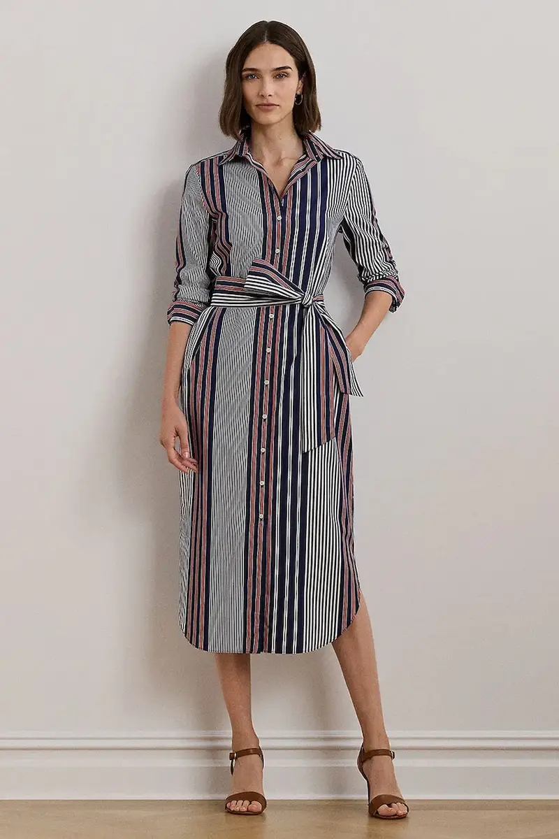 vestito in cotone 200962683 Multicolore