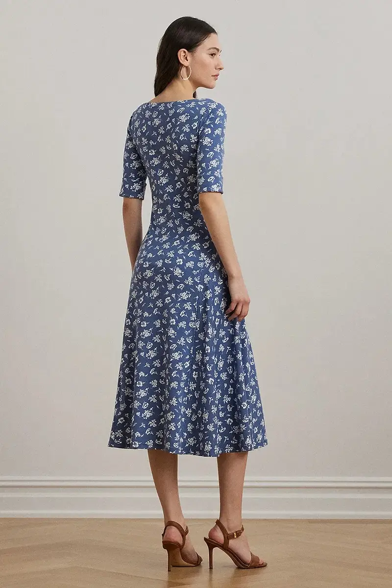 vestito in cotone colore blu 200976993 miniatura 2