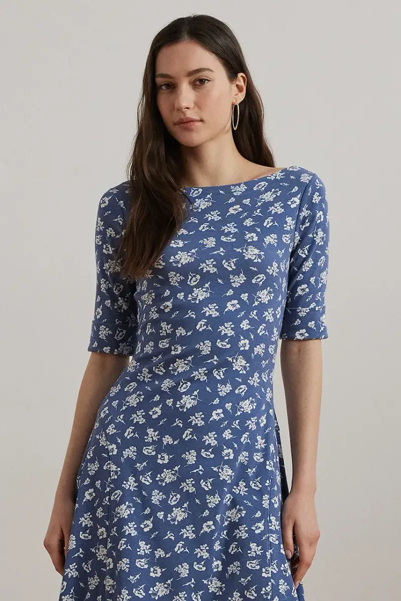 vestito in cotone colore blu 200976993 miniatura 3