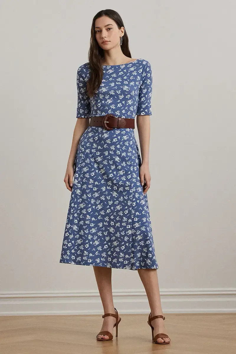 vestito in cotone colore blu 200976993