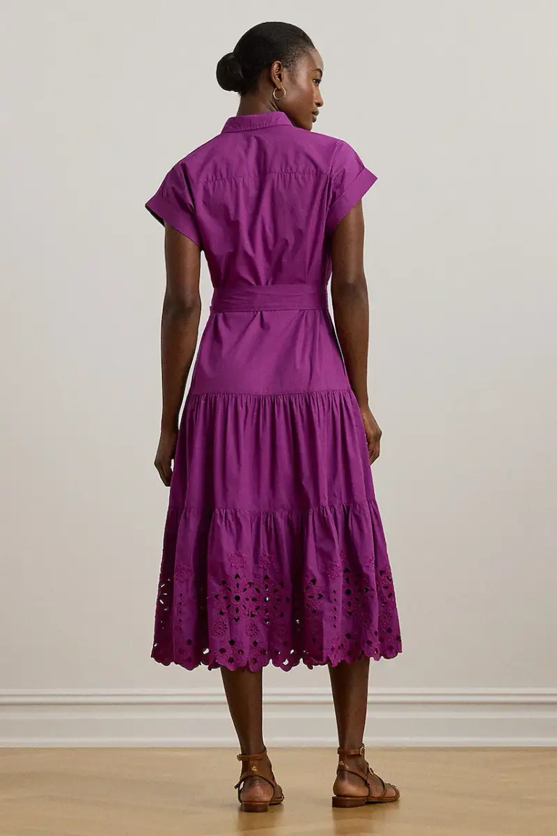 vestito in cotone colore violetto 200970821 miniatura 2