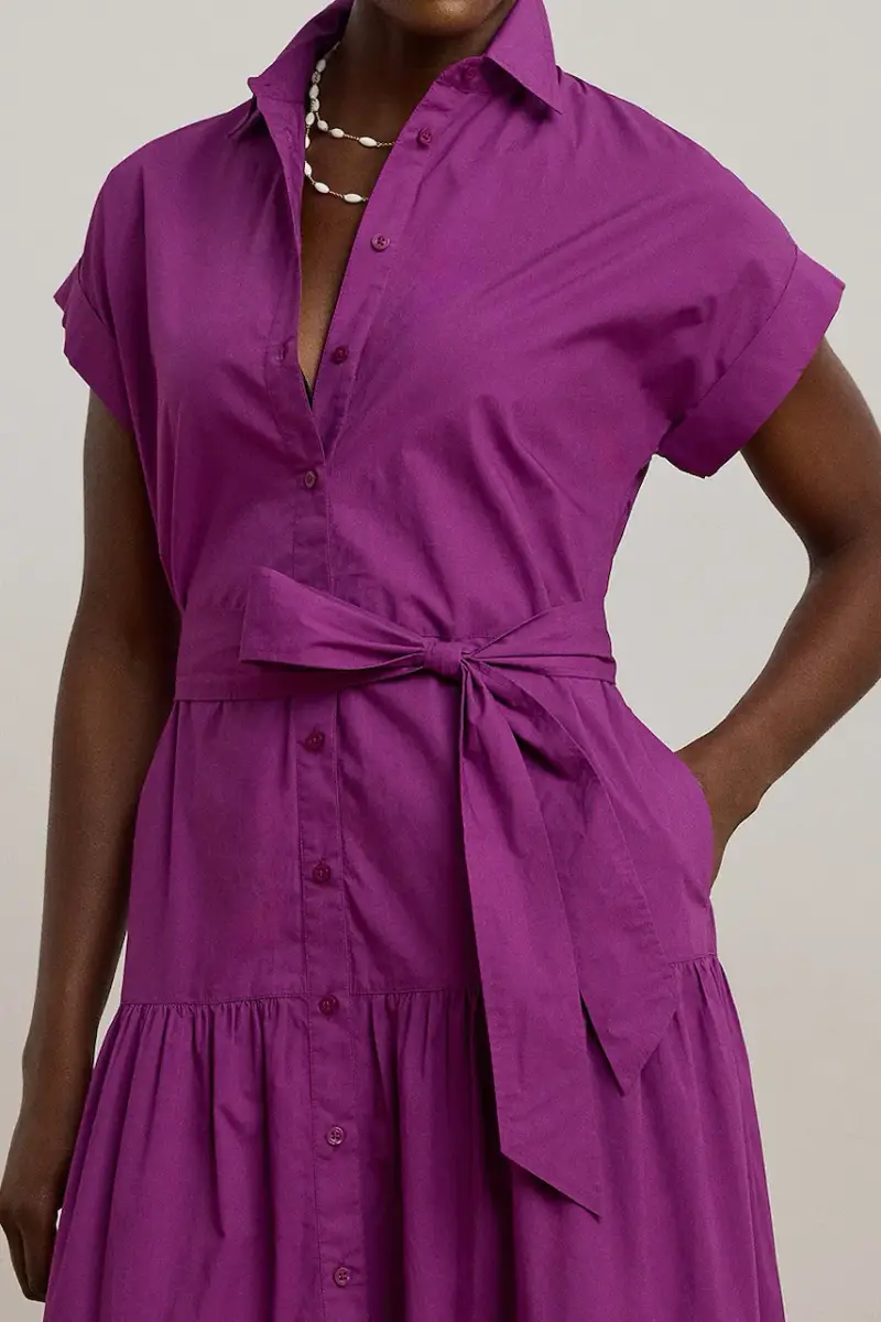 vestito in cotone colore violetto 200970821 miniatura 4