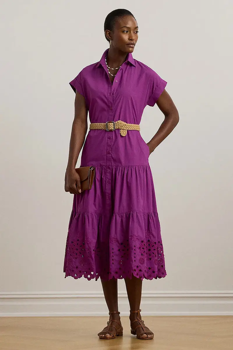 vestito in cotone colore violetto 200970821