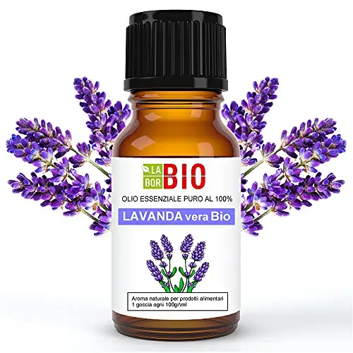 Lavanda vera Officinalis Bio Olio essenziale 100% Puro 10 ml - Uso interno Terapeutico Alimentare Diffusori