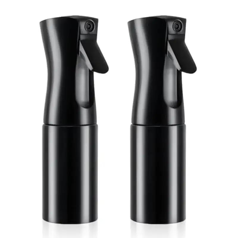LBJFYHJN 2 flaconi spray per capelli, 200 ml, con nebbia fine continua, per piante, pulizia, alcool, ecc. (nero)