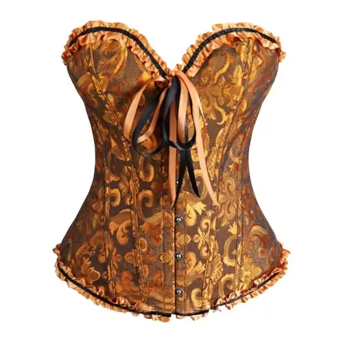 LCpddajlspig Corsetto Donna Elegante in Raso Corset a Cuore Dimagrante Gothic Bustini Vittoriano Medievale Corsetto