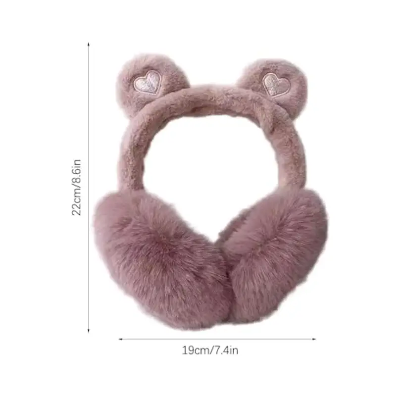 LdawyDE Paraorecchie Donna, Paraorecchie Caldi Invernali in Peluche Bambini Ragazze Orecchie da Orso Carino Scalda miniatura 2