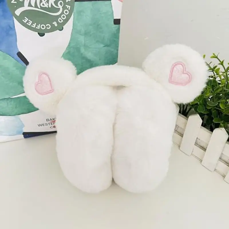 LdawyDE Paraorecchie Donna, Paraorecchie Caldi Invernali in Peluche Bambini Ragazze Orecchie da Orso Carino Scalda miniatura 3