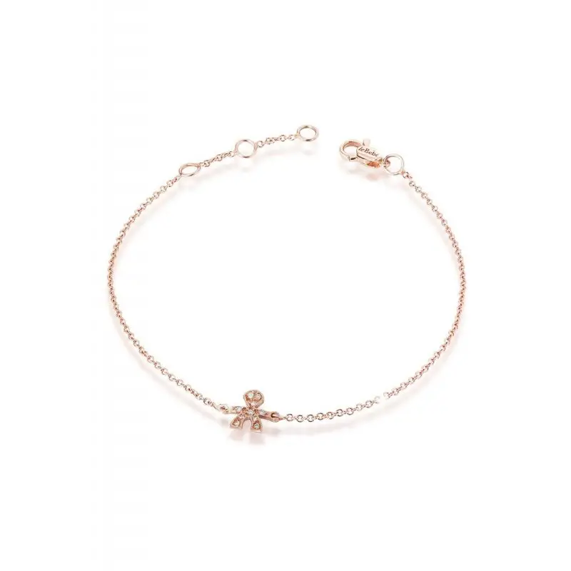 Bracciale Briciole Bimbo Oro Rosa E Pavé - Le Bebe
