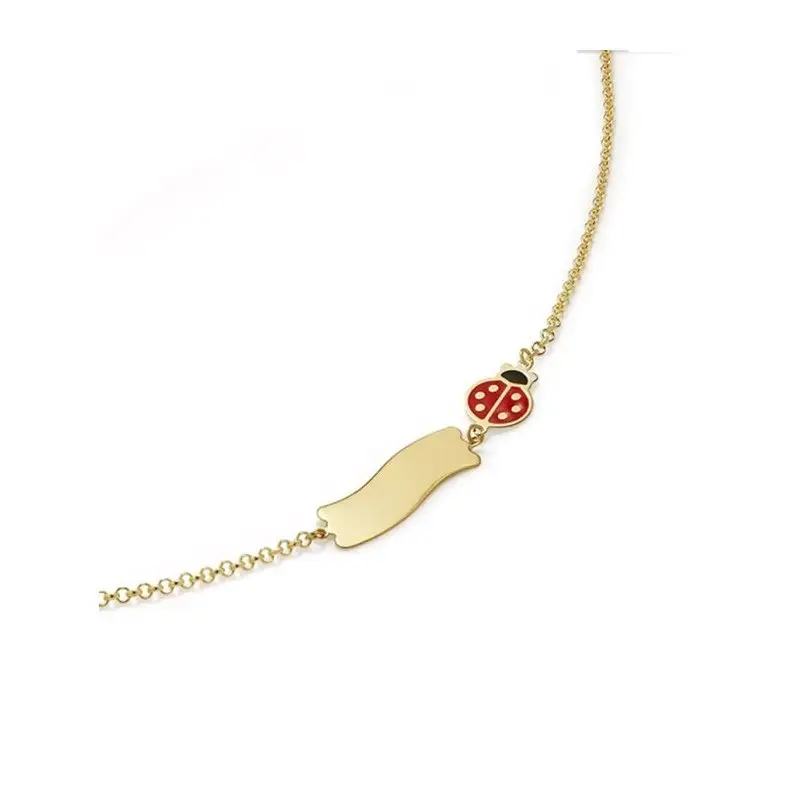 Bracciale Fortuna Con Coccinella E Targhetta - Le Bebe miniatura 2
