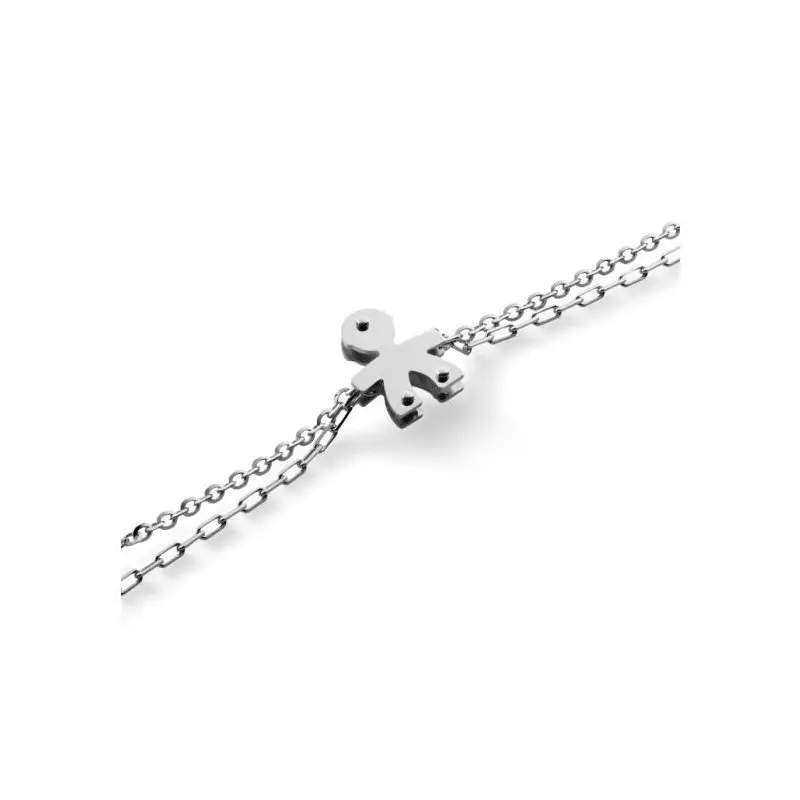 Bracciale I Classici Con Sagoma Bimbo In Oro Bianco miniatura 2