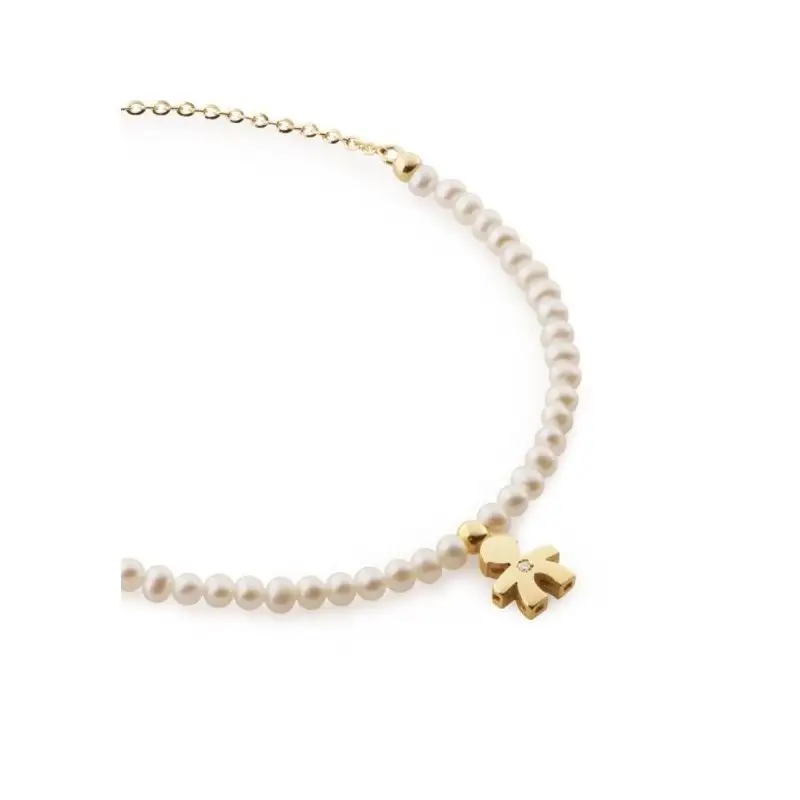 Bracciale Le Perle Con Sagoma Bimbo In Oro Giallo E Diamante - Le Bebe miniatura 2