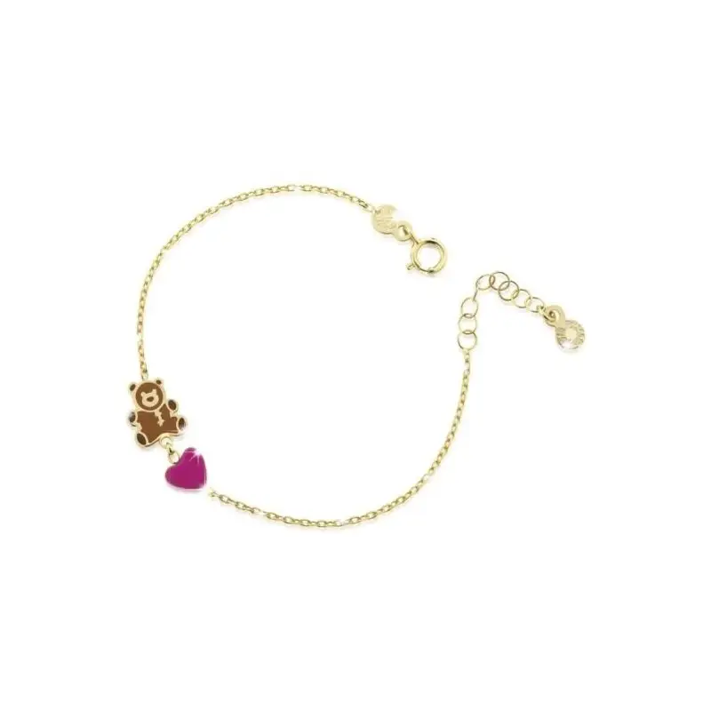 Bracciale Toys Con Cuore E Orsetto In Oro Giallo - Le Bebe